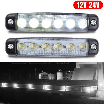 #ad 2PC White LED Side Marker Lights Truck Trailer Waterproof 12V 24V Clearance Lamp $7.98