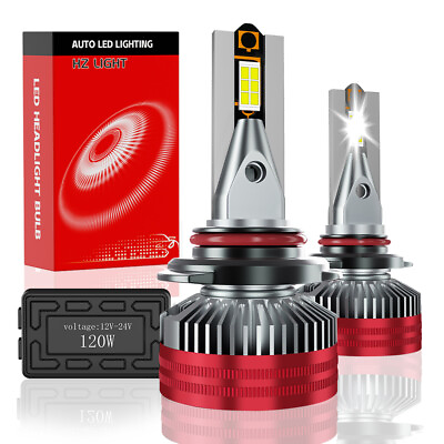 #ad 9006 HB4 Led Headlight Bulbs 120W 40000LM Super Bright 6700K High Low Beam x2 $26.99