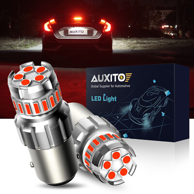 #ad 2PCS 1157 2357 LED AUXITO Brake Tail Stop Light Super Bulbs Bright Red 2F $13.99