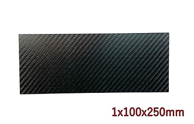 #ad Matte Black Real Carbon Fiber Twill Sheet Panel Plate Plain 1mm x 100mm x 250mm $21.00