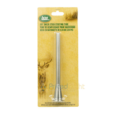 #ad 3 8quot; Snack Stick Stainless Steel Stuffing Tube Funnel 1 9 16quot; Base LEM 606A $19.95