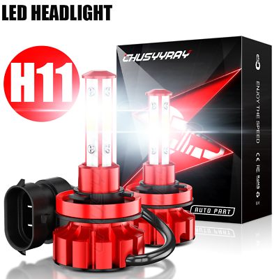 #ad H11 COB LED Headlight Kit High Low Beam Bulb Super Bright 6500K White 660000LM $15.99