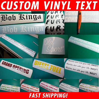 #ad Custom Text Name Decal Window Sticker You pick Font Color amp; Size Fast Ship $48.25