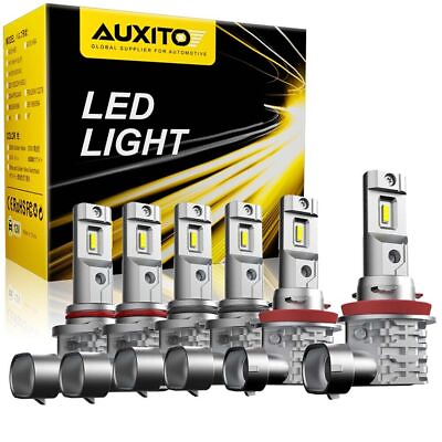 #ad 9005 9006 H11 LED Combo Headlight High Low Beam Bulb White Fog Light Kit DRL USA $19.99