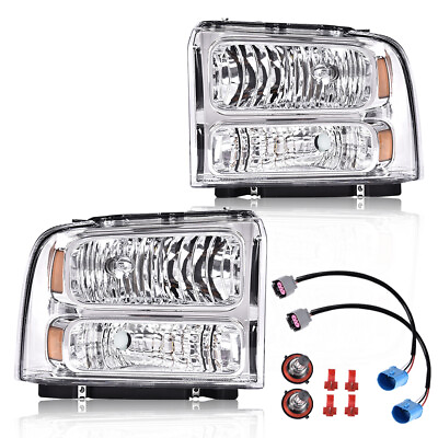 #ad Conversion Headlights Fit For 1999 2004 Ford F250 F350 Ford Super Duty Excursion $83.90