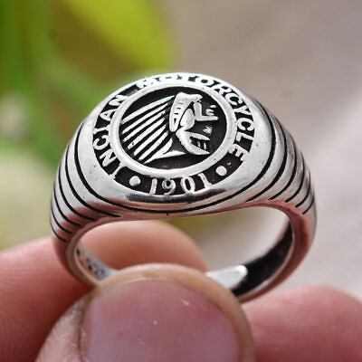 #ad Motorcycle Indian Insignia Rings Thai Silver Ring For Man Birthday Gift Jewelry $12.42
