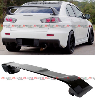 #ad For 2008 17 Mitsubishi Lancer EVO 10 X Style Painted Blk Rear Trunk Spoiler Wing $124.99