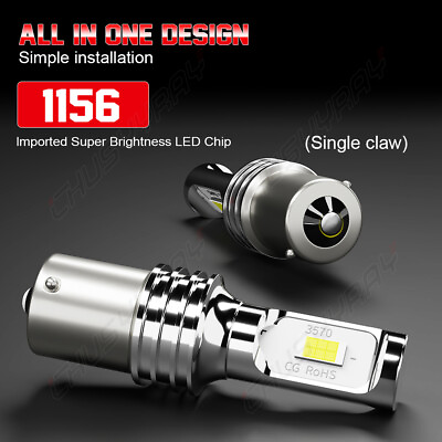 #ad LED 1156 Reverse Light Backup Super Bulbs Bright White 6000K BA15s 4000LM $14.99