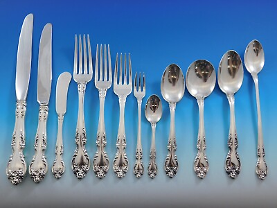 #ad Melrose by Gorham Sterling Silver Flatware Set 12 Service 207 Pieces Dinner Size $13410.00