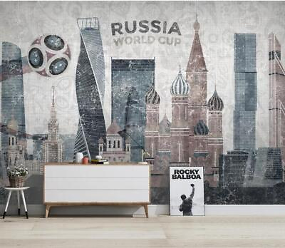 #ad 3D Russia World Cup ZHUA2161 Wallpaper Wall Murals Removable Self adhesive Amy AU $379.99