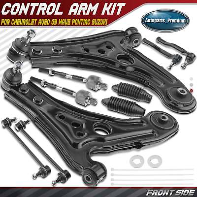 #ad 10pcs Front Control Arm with Ball Joint Tie Rod Sway Bar for Aveo G3 Wave Swift $86.49