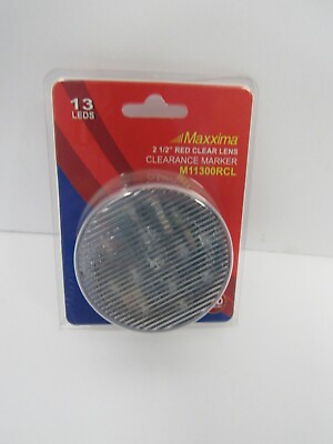 #ad Maxxima 2 1 2quot; Round Clearance Side Marker light 13 LED Red Clear Lens $7.90