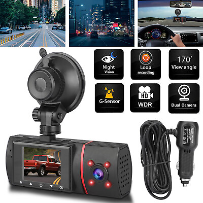 #ad Dual Lens 1080P Car Driving Recorder HD Video DVR Dash Camera Front Inside 170° $45.98
