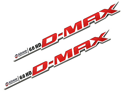 #ad 2X Duramax DMAX Allison 6.6HD Emblems 3D for Silverado 2500 3500HD Chrome Red $16.14