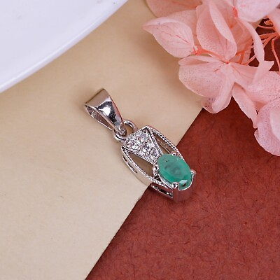 #ad Wonder full Precious Emerald Ruby and Sapphire Gemstone 925 Solid Silver Pendant $35.40