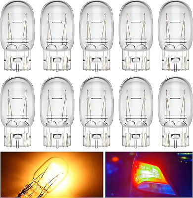 #ad 7443 Bulb 10 Pcs Brake Light Bulb for Daytime Running Drl T20 Automotive Reve $19.99
