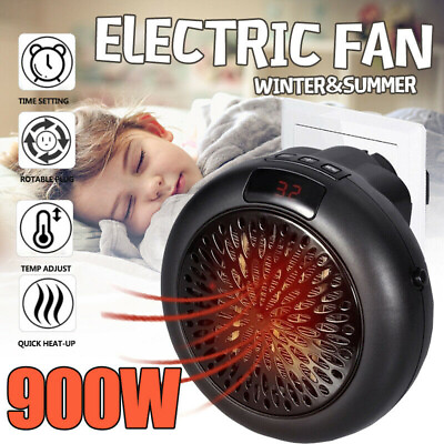 #ad 900W Mini Electric Fan Heater Portable Winter Warmer Fan Air Heater Home Furnace $28.89