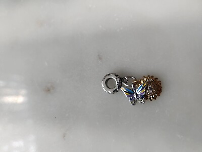 #ad Sun amp; Butterfly Charm Silver and Yellow $25.00