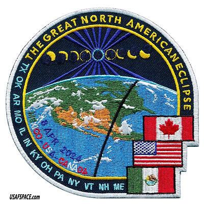 #ad The Great North American Eclipse 2024 ORIGINAL AB Emblem Tim Gagnon SPACE PATCH $15.95