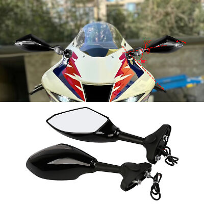 #ad Rearview Side Mirrors LED Turn Signal Fit For Yamaha YZF R6 1999 2012 R6S 06 09 $25.99