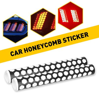 #ad 2x Car Rear Tail Light Honeycomb Sticker Universal Taillight Lamp Cover Decal US $11.39