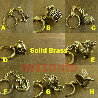#ad 8 styles for choose Total Solid Brass key chain ring pendant keychain $6.99