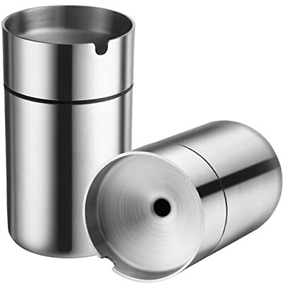 #ad 2 Pieces Stainless Steel Car Cup with Lid Portable Cup Holder Detachable Wind... $21.99
