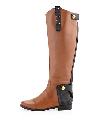 #ad Sam Edelman Dara Leather Riding Boot Knee High NEW Brown Rare $229.99
