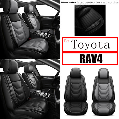 #ad Frontamp;Rear Car For Toyota RAV4 2013 2018 PU Leather 2 5Seat Covers Cushion Pad $125.99