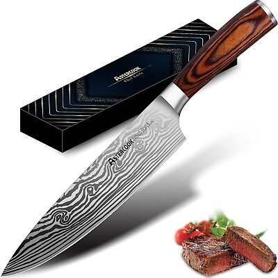 #ad Astercook 8 Inch Professional German High Carbon Kitchen Stainless Chef Knife $29.03