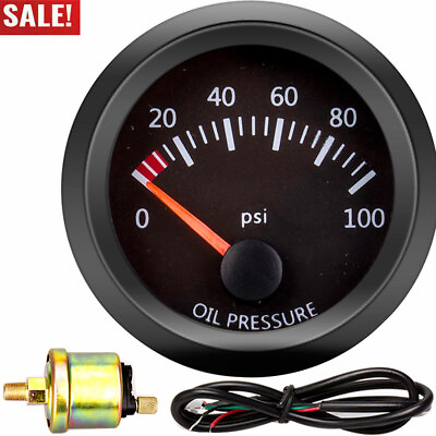#ad Universal 2quot;52mm Car Oil Pressure Gauge 12V 0 10 PSI Oil Press Meter for Car $16.28