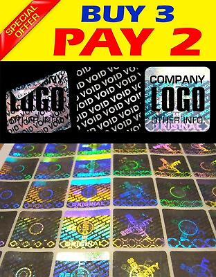 #ad 392 Custom printed hologram VOID sticker label security warranty seals 0.8quot;X0.8quot; $39.50