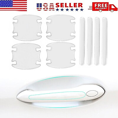 8pcs Clear Car Door Handle Bowl Stickers Anti scratch Protector Film Accessories $4.99