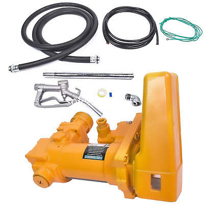 #ad 12V 20GPM Yellow Fuel Transfer Pump amp; Nozzle Kit for Gas Diesel Kerosene $192.50