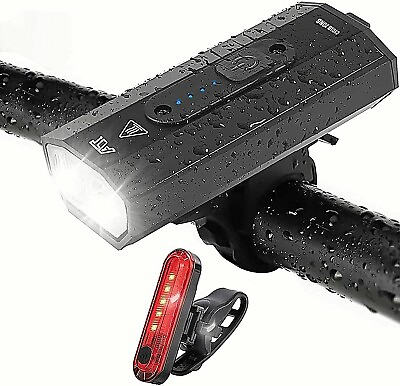 #ad Super Bright USB Led Bike Bicycle Light Rechargeable Headlight amp;Taillight Set 6m $13.27