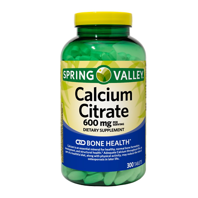 #ad Spring Valley Calcium Citrate Dietary Supplement 600 Mg 300 Count Tablets $18.63