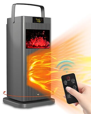 #ad 2023 Space Heater with 3D Bonfire 1500W Electric Room Heater with Thermostat... $48.26