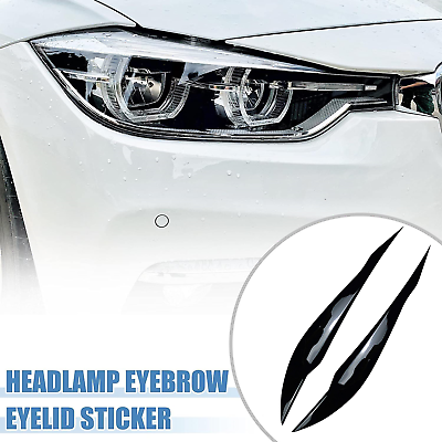 #ad For BMW 3 Series F30 F31 2012 18 Gloss Black Headlight Eyebrow Eyelid Cover Trim $14.53