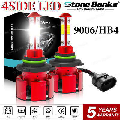 #ad 2X 9006 HB4 LED Headlight Bulbs Kit Low Beam White Super Bright 6500K Fog Lights $11.40