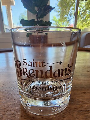 #ad Saint Brendans Irish Cream Liqueur Whiskey Cocktail Lowball Rocks Tumbler Glass $14.99