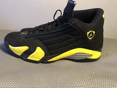 #ad Jordan 14 Men’s Sz 10.5 Thunder Black Yellow Shoes $160.00