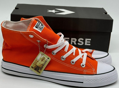 #ad Converse Shoes Unisex Mens 7 Womens 9 Orange White Sneakers CT All Star High NEW $52.25