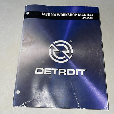 #ad 2013 Detroit Diesel Mbe 900 Workshop Manual EPA04 98 Some Loose Pages Free Ship $74.99