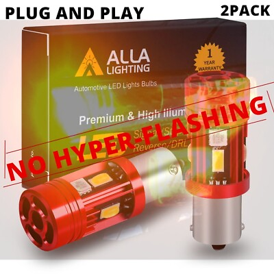 #ad Alla CANBUS LED NO Hyper flashing 7507 PY21W SL Turn Signal Light Bulb Yellow $32.93