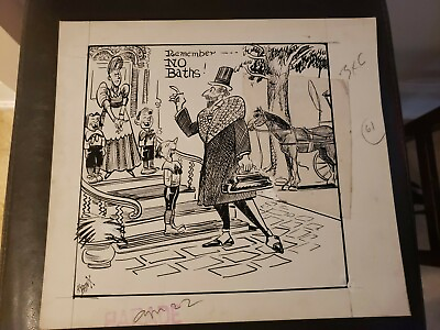 #ad Original Al Banx J. Albert Banks pen and ink cartoon. 11 x 11.5 $185.00
