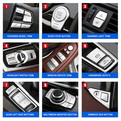 #ad Switch Button Trim For BMW 5 Series F10 Headlight Window Engine Handbrake Auto $8.20