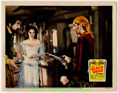 #ad THE BLACK SWAN LOBBY CARD size 11x14 Inch MOVIE POSTER 1942 Card #3 TYRONE POWER $199.50