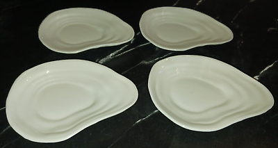 #ad 4 Fortessa Petals Fortaluxe Super White 4.5quot; Serving Plates All White Teardrop $14.95