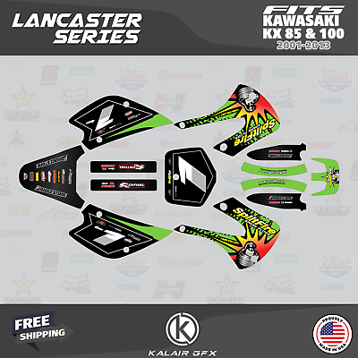 #ad Graphics Kit for Kawasaki KX85 KX100 2001 2013 KX 85 KX 100 Lancaster Green $74.99