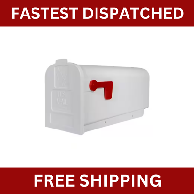 #ad NEW White Mailbox Deluxe Polybox Durable amp; Best Rust proof Polymer Post Mounted $10.92